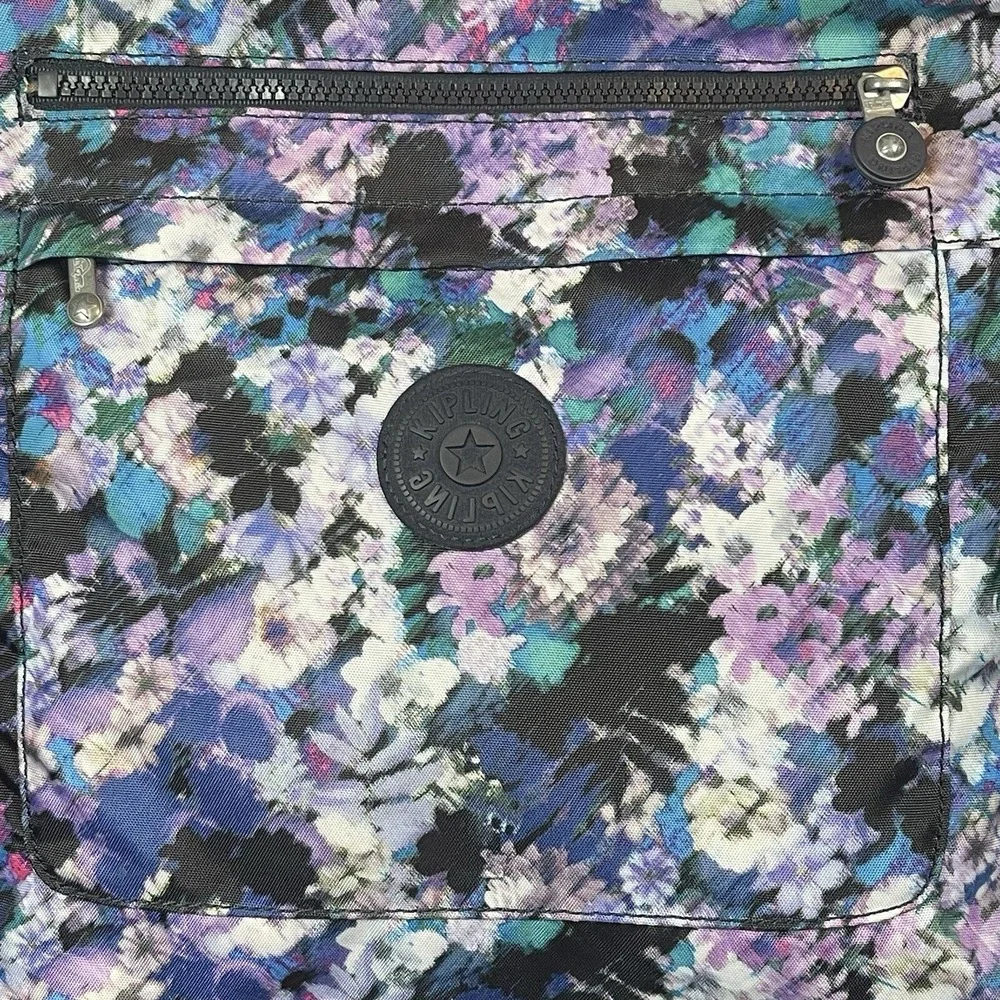 Kipling Women's Blue Purple‎ Floral Crossbody Shoulder Bag Purse Lightweight